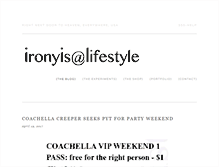 Tablet Screenshot of ironyisalifestyle.com